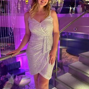 Grace Karin Silver Sequin Dress